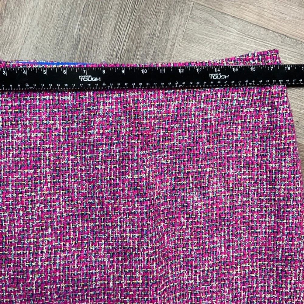 J.Crew Autumn Tweed Pencil Skirt Womens 12 Pink Purple‎ Made in Italy Classy